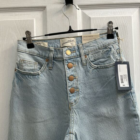 NWT Universal Thread Jeans 00L Rigid Denim High Rise Light Wash Button Fly - Picture 7 of 16